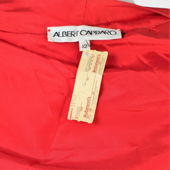 Vintage Albert Capraro Red 2 Piece Skirt and Jacket Set Deadstock Medium - Picture 3 of 9